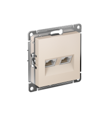 AtlasDesign Бежевый Розетка 2-ая компьютерная RJ45+RJ45, кат.5E, механизм  ATN000285  SE