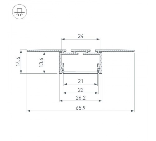 Профиль PLS-LOCK-H15-T-HIDE-2000 (Arlight, Алюминий)  033688  Arlight