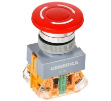 Кнопка D7-ZS "Грибок" d=22мм 1з+1р поворотная с фиксацией красная  BBG50-11ZS-3-21-K04-G  GENERICA