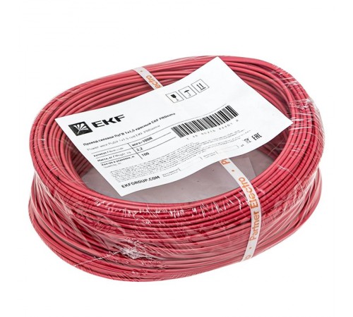 Провод силовой ПуГВ 1х1,5 красный  wire-100R  EKF