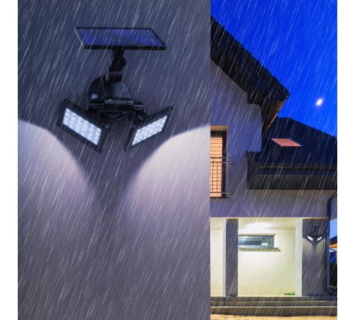 ERAFS020-41 Фасадный светильник с двумя световыми панелями на солнечной батарее,2х24LED,180lm  Б0044489  ЭРА