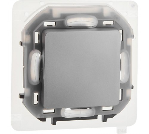 Inspiria Алюминий Переключатель проходной 1-клавишный С/У без рамки IP44  673672  Legrand