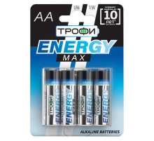 Батарейка щелочная (алкалиновая) LR6-4BL ULTRA (40/640/15360) (AA)   Б0015138  ТРОФИ