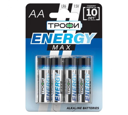 Батарейка щелочная (алкалиновая) LR6-4BL ULTRA (40/640/15360) (AA)   Б0015138  ТРОФИ