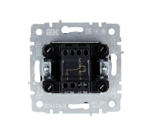 BRITE Выключатель 1-клавишный проходной с индикацией 10А ВС10-1-7-БрТБ темная бронза  BR-V12-1-10-K45  IEK