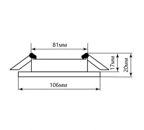 Светильник потолочный встраиваемый под лампу GX53 DL53 15W 230V GX53, без лампы, черный хром  28947  FERON