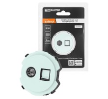 Розетка компьютерная RJ45 + TV розетка оконечная фисташковая, "Байкал"   SQ1819-0119  TDM