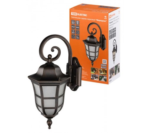 Светильник садово-парковый "Меридиан" 100 Вт, вниз, алюм., матовое/кофейный, Е27  SQ0330-0237  TDM