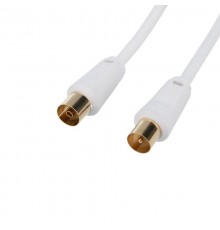 Шнур ТВ гнездо - ТВ штекер, длина 5 метров, белый  18-0005  REXANT