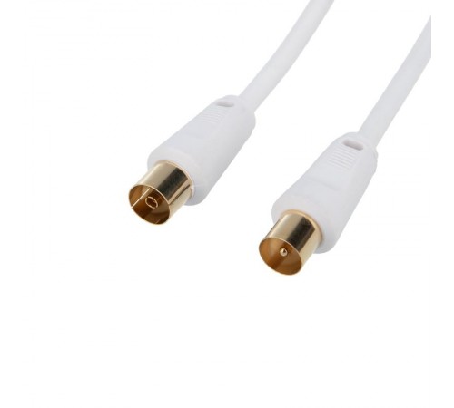 Шнур ТВ гнездо - ТВ штекер, длина 5 метров, белый  18-0005  REXANT