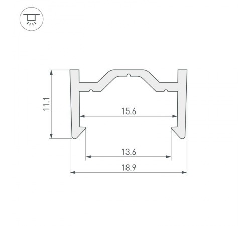 Профиль пластиковый ARH-CH15-2000-PVC  027091  Arlight