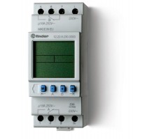 Реле времени цифровое недельное; монтаж на рейку 35мм; 2СO 16A; питание 24В АC/DC; ширина 35.8мм; степень защиты IP20  122200240000PAS  Finder