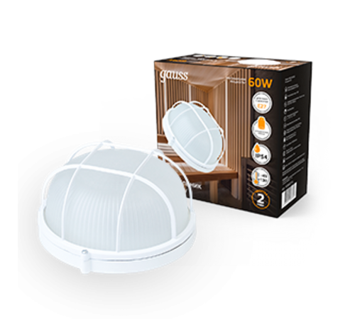 Светильник для ЖКХ НБП IP54 190*176*90 круг с решеткой под лампу Е27 max 60W, 1/10  926602116  Gauss