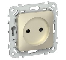 FLITE Розетка без заземления со шторками 10А РСш01-0-ФлШ шампань  FI-R13-10-K37  IEK