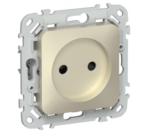 FLITE Розетка без заземления со шторками 10А РСш01-0-ФлШ шампань  FI-R13-10-K37  IEK