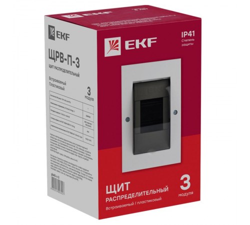 Щит распределительный встраиваемый ЩРВ-П-3 IP41 EKF PROxima  Pb40-v-3  EKF