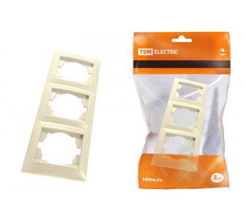 Рамка 3-х постовая горизонтальная сл. кость "Лама"   SQ1815-0131  TDM