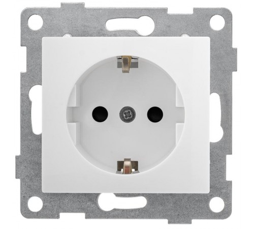 Bravo Розетка 1-ой с/з с з/ш, СУ , 16А, 250В, белый  С10Р4-001  GUSI Electric