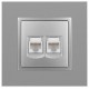 14-3108-03 Розетка 2хRJ45, IP20, алюминий  Б0034310  ЭРА