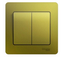 Glossa Фисташковый Выключатель 2-клавишный сх.5, 10AX (в сборе)  GSL001052  SE