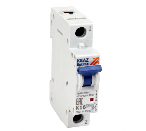 Выключатель автоматический однополюсный OptiDin BM63-1K16-25-УХЛ3 342050 КЭАЗ