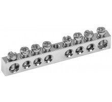 Шина PEN "земля-ноль" 6х9мм 8/1 никелевое покрытие (8групп/креп. цен.)  YNN10-08-100-N  IEK