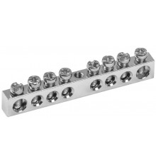 Шина PEN "земля-ноль" 6х9мм 8/1 никелевое покрытие (8групп/креп. цен.)  YNN10-08-100-N  IEK