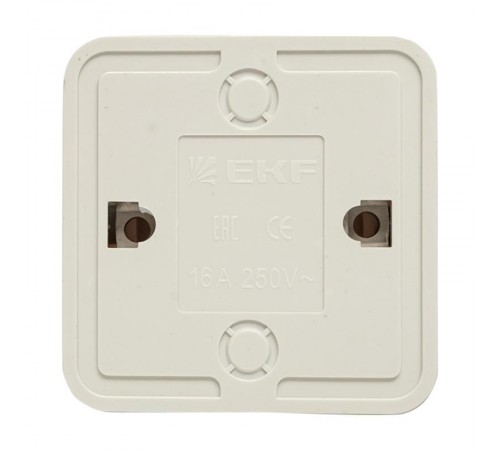 Рим Розетка 1-местная 10А без заземления белая EKF  ENR10-022-10  EKF