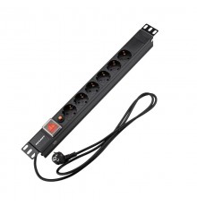 Блок распр. питания для 19" шкафов, горизонтальный, 6 розеток СЕЕ 7/4, 16A  04-0102-1  REXANT