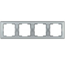 РГ-4-БС Рамка 4 мест. гориз. BOLERO серебряный  EMB40-K23  IEK