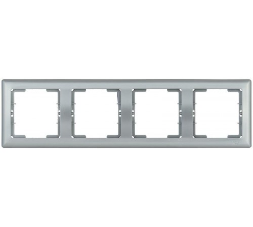 РГ-4-БС Рамка 4 мест. гориз. BOLERO серебряный  EMB40-K23  IEK
