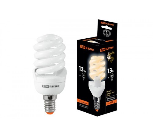 Лампа энергосберегающая КЛЛ 13Вт E14 827 cпираль FSТ2 42х98мм  SQ0323-0054  TDM