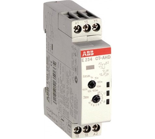Реле времени CT-AHD.12 модульное (задержка на отключ.) 24-48B DC, 24- 240B AC (7 временных диапазонов 0,05с...100ч) 1ПК  1SVR500110R0000  ABB