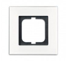 Рамка 1-постовая, серия carat, белое стекло (v.2012)  1754-0-4442   2CKA001754A4442  ABB
