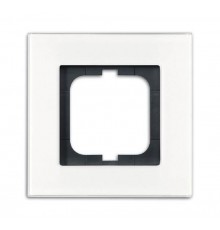 Рамка 1-постовая, серия carat, белое стекло (v.2012)  1754-0-4442   2CKA001754A4442  ABB