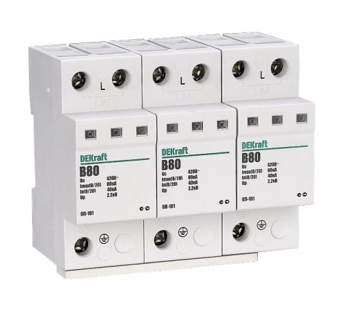 Ограничитель перенапряжений 3P 80кА B 420В ОП-101  18021DEK  DEKraft