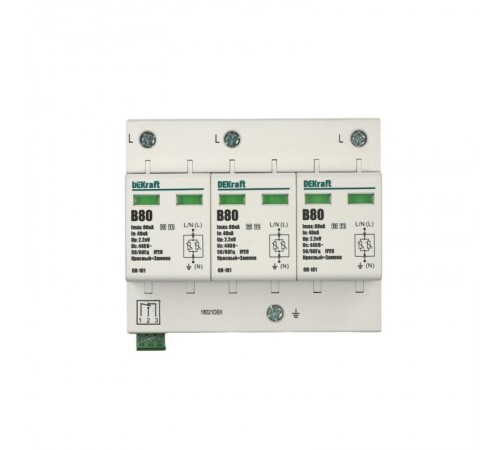 Ограничитель перенапряжений 3P 80кА B 420В ОП-101  18021DEK  DEKraft