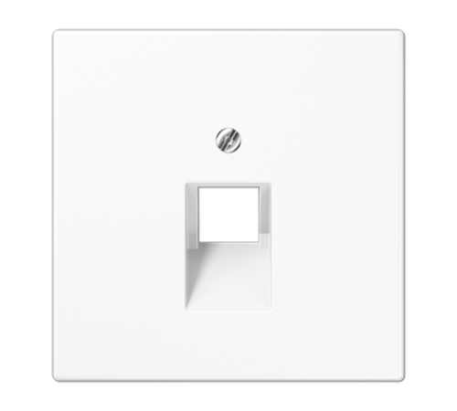 Крышка для одинарных телефонных и компьютерных розеток (UAE), фиксация винтом; термопласт; белый; LS990  LS969-1UAWW  Jung