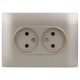 SKANDY Розетка 2-местная без з/к с з/ш 10А сб. SK-R09Sh шампань  SK-R23-10-K37-F  IEK