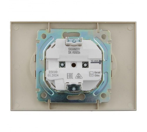 SKANDY Розетка 2-местная без з/к с з/ш 10А сб. SK-R09Sh шампань  SK-R23-10-K37-F  IEK