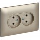 SKANDY Розетка 2-местная без з/к с з/ш 10А сб. SK-R09Sh шампань  SK-R23-10-K37-F  IEK