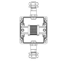 Взрывозащищенная клеммная коробка из полиэстера TBE-P-03-(6xCBC.2)-1xKAEPM2MHK-20(A)-1xKAEPM2MHK-20(C)1Ex e IIC Т5 Gb / Ex tb IIICT95°C Db IP66/КЗ  1