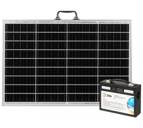 Портативная солнечная электростанция  ERAZS-02 (комплект), 400 Вт, 54 000 мАч, Li-ion. Солнечная панель 50 Вт   Б0062849  ЭРА