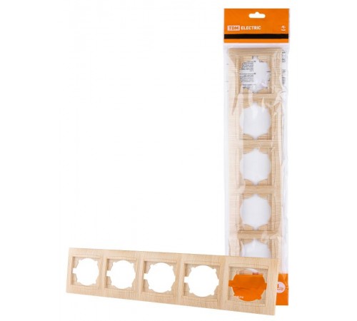 Рамка 5-ти постовая горизонтальная сосна "Лама"  SQ1815-0337  TDM