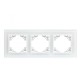 Минск Рамка 3-местная стеклянная белая Basic  ERM-G-403-10  EKF