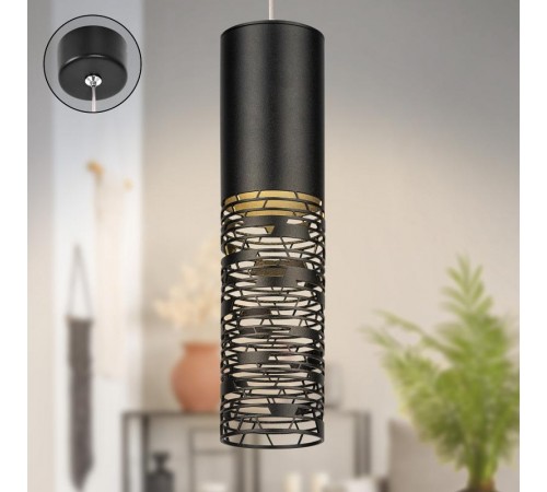 Светильник подвесной (подвес)  PL27 BK MR16 GU10 потолочный цилиндр черный  Б0061367  ЭРА