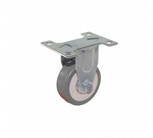 Колесо апп. неповорот, п/п обод, серая рез, подшип.скольж, площадка, D50, б/т - пакет   148491  Tech-KREP