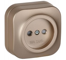GLORY Розетка без з/к с з/ш о/у 10А РСш20-2-ХШм шампань матовый  ERH13-K37M-10  IEK
