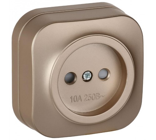 GLORY Розетка без з/к с з/ш о/у 10А РСш20-2-ХШм шампань матовый  ERH13-K37M-10  IEK