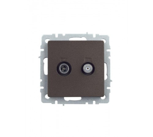 BRITE Розетка двойная TV+SAT РТВ/РСп12-БрТБ темная бронза   BR-AF20-O-K45  IEK